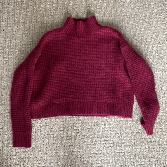 Aritzia Judith Cashmere Sweater Burgundy - Picture 3 of 7